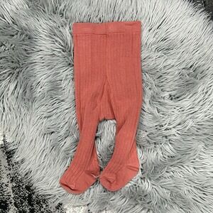LALI Girls Cotton Knit‎ Footed Leggings In Rust Size 6 Month NEW